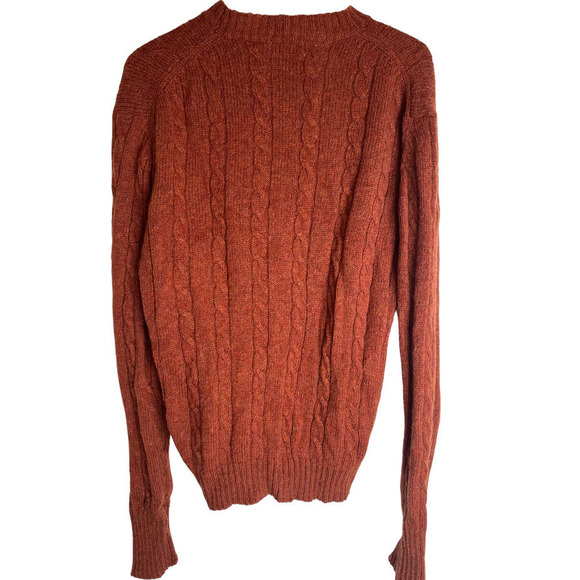 Vintage 70's The Denver Men's Crew Neck Cable Pullover Sweater 100% Merino Wool - Picture 2 of 5